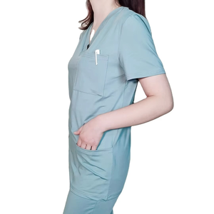 Ensemble d'uniformes de jogging d'été pour femmes-Ensemble d'uniformes de beauté d'infirmière à manches courtes et col en V - Product Image 3