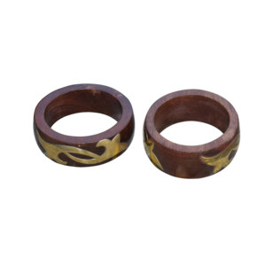 Vintage Inspired Wood and Metal Brass Bangles for Women and <b>Girls</b> for Engagement Ceremonies Handcrafted Fashion Jewelry - Product Image 1