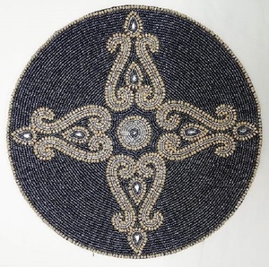 Direct Factory Wholesale Flower Designed <b>Green</b> Bead Placemat Indoor Parties Centre <b>Table</b> Decorative <b>Mat</b> For Home Hotels - Product Image 5