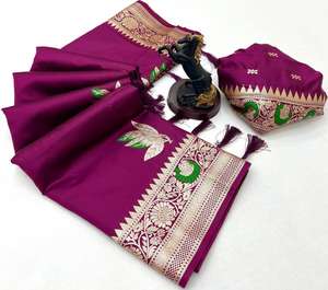 Vente en gros Saris de mariage en soie Banarasi Vêtements indiens et pakistanais doux et purs - Product Image 1