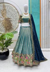 Nuevo lanzamiento Top Trending & Más vendido Totalmente cosido Espacio suave Seda Bordado Lehenga Hermosa blusa cosida - Product Image 4