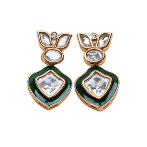 Venta al por mayor Fabricante Joyería fina Infitrust 925 Sterling Silver Polki Declaración/Pendientes colgantes Exquisito Antiguo/Oro - Product Image 1
