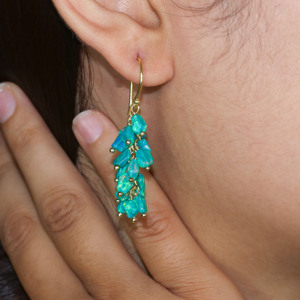 Gota de racimo de cuentas de ópalo verde de Plata de Ley 925 para mujer, joyería de piedra natal, regalo para madre/hermana/esposa, moda para fiesta - Product Image 2