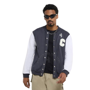 Chaqueta con letras de lana de estilo callejero para hombres personalizada con diseño único Servicio OEM de excelente calidad disponible - Product Image 2
