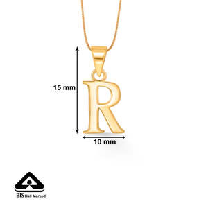 Colgante con letra R en oro amarillo, regalo unisex - Product Image 5