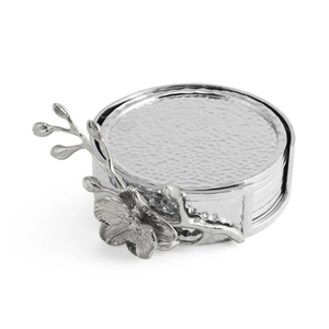 Luxury Silver Metal <b>Coaster</b> with Floral Design Elegant <b>Drink</b> <b>Coaster</b> for Home & Office Decor - Product Image 3