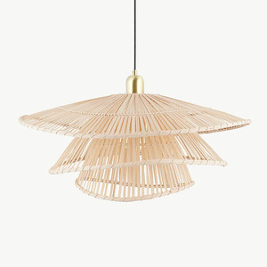 Abat-jour en bambou tissé, vente en gros, bon marché, lampes suspendues faites à la main, abat-jour et couverture de plafonnier - Product Image 1