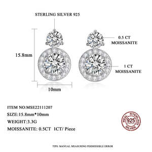 3 Ct Round Moissanite <b>Drop</b> Stud Earrings Elegant Studs for Women - Product Image 6