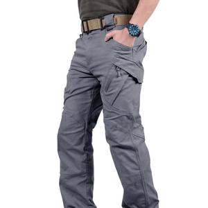 Pantalones tácticos de alta calidad para hombre, tela de algodón de lona impermeable de Color sólido, cintura elástica de talla grande para ropa deportiva al aire libre - Product Image 3
