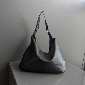 Vente en gros de sac fourre-tout Hobo marron vintage pour femmes en cuir véritable durable avec Closure-LHB-0035 à glissière - Product Image 5