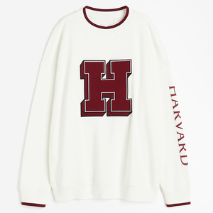 Sudadera oversize bordada personalizada para mujer, Sudadera de cuello redondo con hombros caídos para mujer al por mayor - Product Image 5
