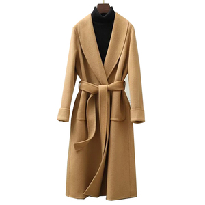 เสื้อโค้ทขนสัตว์100% สองด้านสำหรับผู้หญิง, เสื้อโค้ทขนสัตว์ยาวกันลมเสื้อแจ็คเก็ตเสื้อผ้าหรูหราสำหรับฤดูใบไม้ร่วงฤดูหนาว - Product Image 1