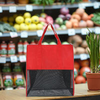 Sac en filet en polyester écologique, recyclable, portable, lavable, pour l'été, avec taille et compartiments personnalisables, pour usage cosmétique
