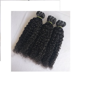 Exportation en gros fournisseur indien Temple indien Remy Virgin 20 ''Kinky Curly Bundles Extensions Single Drawn Hairr Machine Trame - Product Image 1