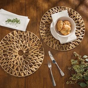 Woven Water Hyacinth Hollow Out <b>Placemat</b> Round Eco friendly products Made in Vietnam <b>Table</b> decoration Woven <b>Placemat</b> Wholesale - Product Image 5