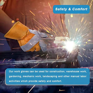 Gants de travail de sécurité en cuir pleine fleur avec écran tactile, conception à double paume, thermiques et respirants pour la conduite - Product Image 3