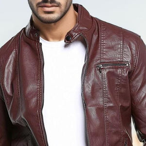 2026 Pakistan <b>Men</b> Leather <b>Jacket</b> Autumn <b>Men's</b> Casual Zipper Leather <b>Jacket</b> <b>Men</b> Clothing Slim Long Sleeve Leather <b>jacket</b> for <b>men</b> - Product Image 6