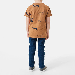 Phong Cách Mới Kid T-Shirt 100% Cotton Thiết Kế Chàng Trai In Thể Thao Giản Dị T-Shirt Vải Dệt Kim Thư Mô Hình - Product Image 6