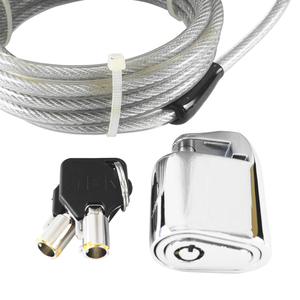 ABA Heavy-Duty Zinc Alloy & Steel Tubular Key Bike Lock with Chrome Finish 2 Keys-Universal <b>Bicycle</b> Defense - Product Image 5