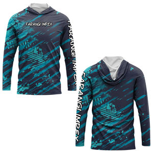 Camisas DE PESCA DE EQUIPO OEM para hombre, Sudadera de cuello redondo de manga larga, protección UV para exteriores, ropa de pesca transpirable, chaqueta de sublimación - Product Image 5