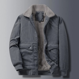 Autumn Winter Vintage <b>Men's</b> Corduroy Sherpa Lined <b>Jacket</b> Warm <b>Thick</b> Cargo <b>Jacket</b> Coats <b>Fleece</b> Windbreaker Parkas Haus Industries - Product Image 2