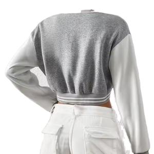 เสื้อแจ็คเก็ตวาร์ซิตี้ครอปแขนยาวสไตล์ลำลองคุณภาพสูงสั่งทำขายส่งยอดนิยมสำหรับผู้หญิง - Product Image 6