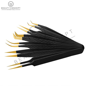 Pince à épiler d'extension de cils noirs élégants de Beauty Concept International pointe pointue en acier inoxydable pour une utilisation en salon nouveau modèle - Product Image 2