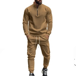 Conjunto de pantalones deportivos con cremallera cálida de terciopelo informal para hombre de otoño e invierno 2025 - Product Image 5