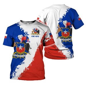 T-shirt personnalisé pour le jour de l'indépendance T-shirt décontracté d'été unisexe à manches courtes pour hommes et femmes Drapeau chilien Haut graphique sublimé - Product Image 4