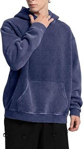 Sweat à capuche vintage délavé à l'acide pour homme Sweat à capuche en coton surdimensionné Marque privée - Product Image 2
