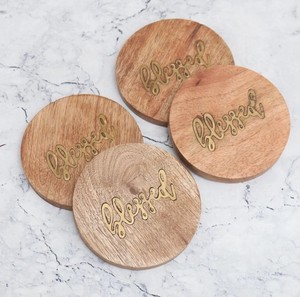 Decorative Natural Finished Round Shaped Wooden <b>Coasters</b> Set Elegant Handmade <b>Drink</b> <b>Coasters</b> for Home Office Tabletop Decor Use - Product Image 6