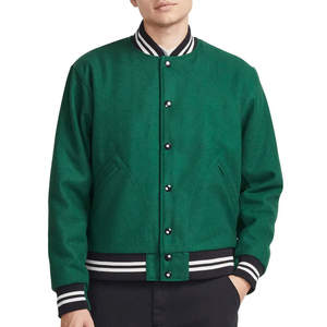 Wholesale Custom Heavyweight woolen Vintage varsity jacket full sleeves men new <b>fashion</b> winter wool varsity jackets - Product Image 3