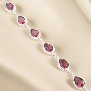 Pulsera de Plata Hecha a Mano con Circonita Natural de 7 a 9 Pulgadas, Plata de Ley 925, Diseño Clásico Simple y Lujoso, Joyería, Regalo de Aniversario - Product Image 5