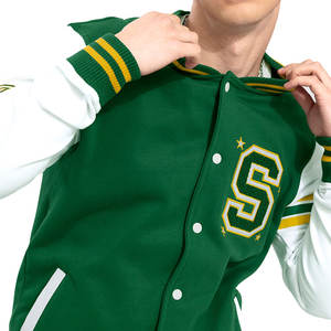 Veste d'hiver universitaire pour homme avec corps en mélange de laine et manches en cuir durable Veste d'hiver universitaire pour homme - Product Image 4