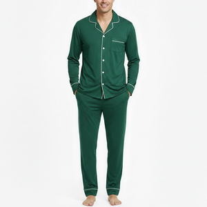 Conjunto de Pijama de Satén para Hombre al por Mayor, Camisa de Manga Larga con Botones, Ropa de Dormir Cómoda, Transpirable, Antibacteriana, OEM Personalizable - Product Image 4