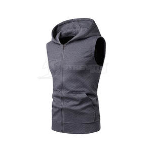 Cotton <b>Sleeveless</b> <b>Hoodie</b> for Gym Training and Outdoor Activities Fitness Pattern Digital Printing Winter Sports <b>Hoodie</b> - Product Image 5