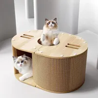 Vietnam multi-fonction tunnel en bois chat maison moderne intérieur meubles chat grattoir pour animal de compagnie jouer