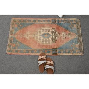 Classique Rouge Bleu 1.8 X 3.1ft Grande Surface Turc Laine Jute Tapis Patchwork Motif pour Entrée Couloir Chambre 10mm Épaisseur Latex - Product Image 5