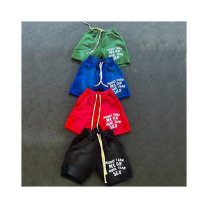 Pantalones cortos de Jogger de lavado ácido de alta calidad para hombre logotipo personalizado 100% algodón serigrafía de verano - Product Image 3