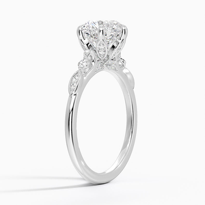 Bague de fiançailles élégante de luxe en argent 925 Moissanite avec diamant, bague de promesse de proposition de mariage à tige fendue scintillante classique - Product Image 3