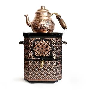 Antique 3L Copper Samovar Tea <b>Boiler</b> Middle Eastern Design Eco-Friendly Nostalgic Gel Fuel for Coffee & Tea Varnished Set - Product Image 4