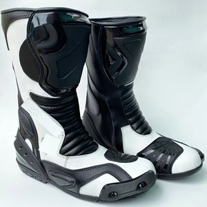 Meilleur prix Chaussures de moto sportives en cuir imperméables et respirantes pour la course en été, en hiver, en automne, au printemps, pour le motocross - Product Image 1