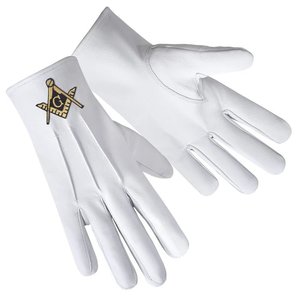 Master Mason Blue Lodge Guantes Cuero blanco puro 2025 Masonic Regalia Freemasons Guantes OEM con servicio - Product Image 2
