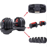 Ensemble d'haltères mécaniques manuels réglables EIGFOH 2,5-24 kg (5-40 kg) en acier ergonomique unisexe pour usage domestique/commercial/salle de sport, musculation