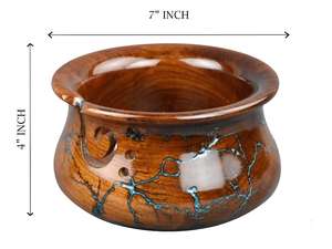 Cuenco de hilo de madera cuenco hecho a mano de palisandro para tejer y ganchillo soporte 7 ''x 4 pulgadas - Product Image 4