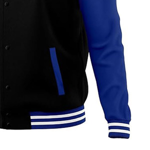 Nuevo estilo Street Wear Varsity Jacket Parches de logotipo personalizado Chaqueta de béisbol Fleece Varsity Jacket con mangas de cuero - Product Image 5