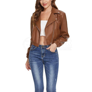 Chaquetas de Cuero Cortas para Mujer, Ropa Exterior de Moda Premium, Chaquetas de Cuero Cortas para Mujer - Product Image 3