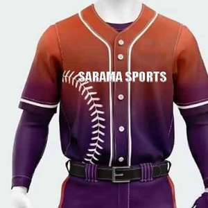 ชุดเบสบอลแบบติดกระดุม ชุดกีฬาทีม ชุดเบสบอลสั่งทำพร้อมปักโลโก้ - Product Image 2