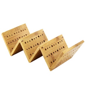 Support à tacos en bois brun avec un aspect bien poli, parfait pour un design simple, table et fournitures hôtelières, qualité supérieure - Product Image 1