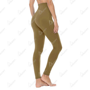 Leggings de yoga respirants et extensibles à taille élastique pour femmes, longueur intégrale, en spandex/polyester 220g, vêtements de sport confortables pour l'entraînement - Product Image 3